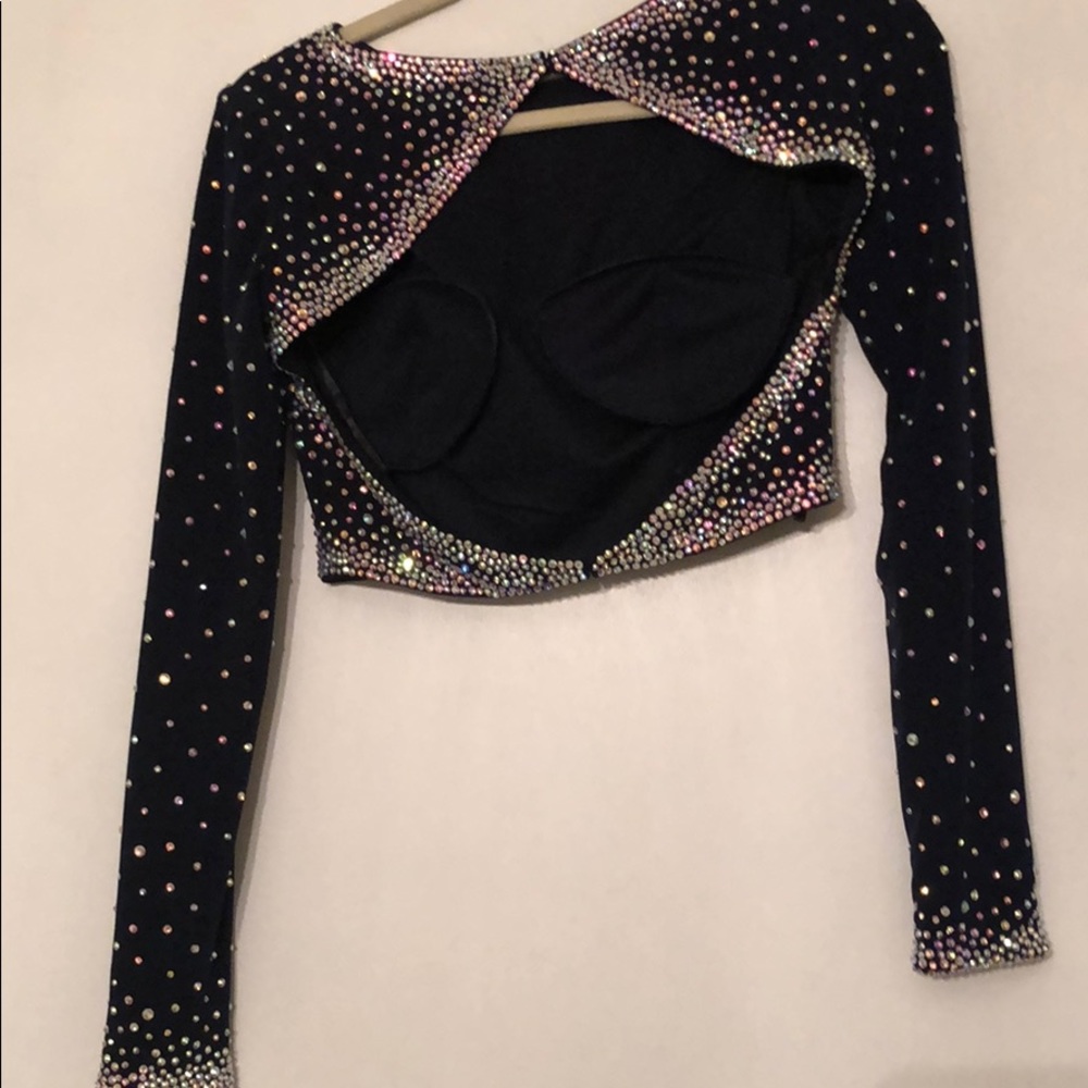 💯 authentic jovani navy blue two piece gown - Picture 6 of 8